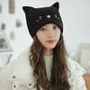 Gorro de pelo para mujer, gorro de punto con punta cerrada, cálido, resistente al viento, con protección para los oídos, estilo coreano, gorro frío, bonito y fino, a la moda, para otoño e invierno.