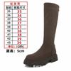 Botas para Meninas Fortinhas tamanho extra largo plus size 43 para mulheres 2023 novas de camurça salto grosso plataforma bota de cano justo com elasticidade