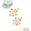 Pendientes Colgantes de Flor Corazón con Pedrería de Textura Lujosa Ligera Europeos y Americanos Pendientes de Corazón Coloridos de Moda para el Día de San Valentín Transfronterizos