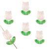Pétalos de tulipán de vidrio con degradado colorido, hojas de flores, material de cuentas para bricolaje, pulseras, pendientes, accesorios de joyería