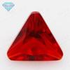 Huagang Gem Triângulo Chanfro Vidro Vermelho Anéis de Pedra Nua Triângulo Invertido Acessórios de Embutimento de Vitral