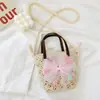 Nova Bolsa Infantil 2024 Moda Feminina Estilo Palha Porta-Moedas Bolsa de Mão Bolsa Transversal de Ombro Feminina Tendência