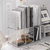 Soporte para libros de escritorio acrílico transparente de alto valor, estante de almacenamiento para escritorio, archivador, estante para libros para estudiantes