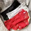 [Rojo Ancola] 880# Ropa Interior Roja Grande de Año Nuevo Malla de Encaje Seda de Hielo Ropa Interior Roja