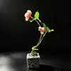 Empratamento de Banquete Rural Estilo Chinês com Flores e Plantas Artificiais, Decoração de Bandeja Artística para Hotel, Embelezamento Criativo de Pratos Frios e Sashimi com Flores Pequenas