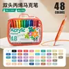 Set de Marcadores Acrílicos de Doble Punta para Estudiantes y Niños, Dibujo Artístico, Graffiti DIY, Plumas de Acuarela, Bolso de Papelería, Set de Marcadores
