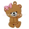 Lindo Llavero de Oso Azul y Rosa en Stock Material de Goma Suave PVC Set de Colgantes Regalo Navideño Amazon Transfronterizo