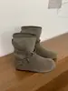 Botines Birkenstock que aumentan la altura para mujer 2026 estilo moderno otoño e invierno botas holgadas adelgazantes hebilla de cuero suela gruesa botines de lona para calzar