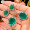 2026 Nuevo Modelo Zhuangshengsheng Joyería Chapada en Oro Cobre Colgante Esmeralda Conjunto de Collar Piedra Principal 15*18 10*12