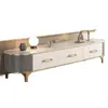 Mueble de TV de Lujo Estilo Italiano con Pizarra y Mesa Ovalada de Mármol, Pizarra Espesada Grado 9Mme0, Superficie de Pizarra Brillante