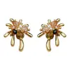 Pendientes Artísticos Retro Estilo Maillard Ojo de Tigre Fuegos Artificiales, Pendientes de Perlas Hechos a Mano de Lujo Ligero de Nicho