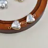 Amor Perla Barroca Natural de Agua Dulce Borde Dorado Forma de Corazón de Melocotón Perla Colgante DIY Pendientes Accesorios de Joyería