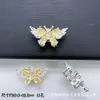 Anel de Contas Espaçadoras Borboleta de Zircônia Banhado a Ouro 18K Cobre Conserva Cor Acessórios para Pulseira de Cristal DIY Colar