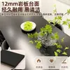 Mesa de comedor negra simple, acabado mate, adecuada para apartamentos pequeños, una mesa de comedor elegante y con estilo para uso doméstico