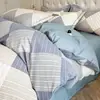 Ropa de cama de algodón cepillado grueso de cuatro piezas, edredón nórdico de algodón puro, sábana, juego de invierno de tres piezas