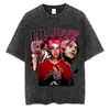 Camiseta Lavada Retro Estampado de Moda Lil Peep para Hombre Harajuku Oversized Punk Manga Corta Camiseta de Alta Calidad t