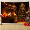 Tecido de fundo de Natal Decoração de lareira de Natal europeia Tecido para pendurar em fotos ao vivo Atividades de feriado Vestir-se Tapeçaria de Fotos