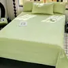 Lençol de Jacquard 100% Algodão Peça Única Dormitório Estudantil Cor Sólida Capa de Colcha Fronha Conjunto de Três Peças para Uso na Cama