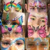 Modelo de Pintura Facial Transfronteiriça para Crianças Placa de Pintura com Estêncil DIY Ferramenta Auxiliar Adequado para Maquiagem de Palco, Pintura Facial e Cantos dos Olhos