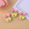 Acessórios DIY de Desenho Animado Bonito de Alta Qualidade Material Artesanal Coelho Branco Nuvens Doce Tulipa Buquê Acessórios de Resina
