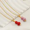 Colar de pérolas novo em aço inoxidável 18k transfronteiriço para mulheres, design europeu e americano estiloso, colar com pingente de cabaça moderno, atacado