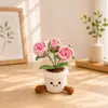 Venta Caliente Transfronteriza Hilo Ganchillo Planta en Maceta Rosa Girasol Abejita Maceta Linda Decoración Adorno Estilo Curativo