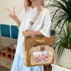Nova Bolsa Tote Transparente Fofa de Verão para Alunos, Bolsa de Ombro de Grande Capacidade para Meninos e Meninas
