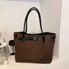 Bolsa Tote Grande Capacidade Estilo Coreano para o Dia a Dia 2026 Nova Outono Feminina Estilo Retro Preguiçoso Bolsa Transversal de Ombro