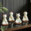 Adorno de Resina Estilo Chino Nuevo Noreste: Zorro de Nueve Colas y Hada Amarilla en Estilo Zen para Decoración de Mesa de Té en Casa, Venta al por Mayor