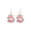 Aretes Divertidos Transfronterizos de Gatito Lindo de Dibujos Animados Aretes Creativos Atmosféricos Aretes de Animales Japoneses y Coreanos Venta al por Mayor Europea y Americana