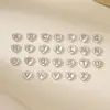 Acessórios de Joia Material Metal Zircônia Incrustada Pingente de 26 Letras Coração DIY Colar Pulseira Brincos Pingente