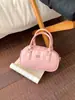 Bolso Boston de Nueva Moda Transfronterizo con Patrón de Lichi para Viajes Diarios Estilo Coreano Nicho Ins Bolso de Hombro Cruzado Tipo Almohada Bolso de Mujer
