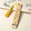 Analectos Confucianos Marcador de Página de Bambu Nan Cerâmica de Cristal Pintura Colorida Artesanato com Borla de Seda de Gelo Estilo Chinês Citações Famosas Confucianas Companheiro de Leitura Cultural e Criativo Presente