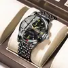 Poedagar/Marca Poedagar 936 Reloj Impermeable para Hombre con Correa de Acero Doble Calendario Luminoso Reloj de Cuarzo Transmisión en Vivo