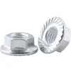 Tuerca de brida de aleación de aluminio 6061 tuerca hexagonal antideslizante anti-aflojamiento conector con dientes acolchados tapa de tornillo M4M5M6M8