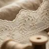 227444 Barra de renda perfurada em Tencel, decoração para saias de roupas femininas e infantis, acessório de vestuário em renda bordada