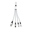 Cable de Datos Cuatro en Uno Logo Luminoso de Doble Cara Tejido Ecológico Llavero Fijo de Regalo Cable de Carga para Teléfono Móvil Uno a Tres