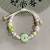 Pulsera tejida a mano con cuentas de cerámica simples para mujer, diseño de estrella de mar, pulsera de estilo chino nuevo ajustable de alta gama, joyería para mujer