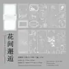 Papel material de papel de ácido sulfúrico Momo, papel blanco liso, tira larga minimalista con patrón de línea en relieve, papel material decorativo para journaling