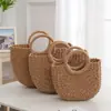 Bolsa de Palha Trançada Estilo Francês, Bolsa Tote Trançada Estilo Ins, Bolsa Versátil de Praia para o Verão, Bolsa para Férias na Beira-Mar Estilo Mori