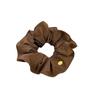 Tela de Rayas Claras Ovalada Etiqueta Dorada Anillo de Intestino Grueso Elegante Goma para el Cabello Goma para el Cabello Elegante Elegante Cola de Caballo Baja Cuerda para el Cabello Accesorios para el Cabello