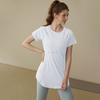 Novedad Estilo Deportivo Manga Corta para Mujer, Adelgazantes y de Gama Alta, Tops de Yoga, Camisetas de Fitness de Longitud Media que Cubren los Glúteos para Correr
