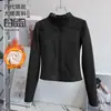 Conjunto de Yoga Forrado de Polar para Mujer, Chaqueta de Cuello Alto con Cremallera Ajustada, Calidez que Mantiene la Temperatura, Conjunto Deportivo para Correr Pilates Otoño Invierno