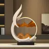 Pintura de Arena Fluyente de Viento y Agua Adorno para Gabinete de Vino Sala de Estar Lujo Ligero Oficina Decoración para Mueble de TV Regalo de Inauguración