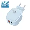 Carregador de Celular Oval Ac Multi-Porta Adaptador de Energia 5V2A12W Carregador Rápido Pd25W+Qc3.0