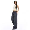 Pantalones Casuales de Cuadros Naranja Infantil Estilo Coreano Dulce para Mujer, Holgados, Ceñidos y con Caída, de Longitud Completa, Modernos y Versátiles