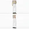 Jeans patchwork retro americano blanco con estampado de serpiente para hombres y mujeres, estilo callejero de corte limpio con un ambiente fresco y atrevido, pantalones largos ligeramente acampanados