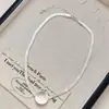 Colar Pendente Redondo Simples e de Alto Padrão, Joias de Estilo Fresco e Luxo Leve, Acessórios Versáteis para Mulheres