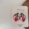 Set de Pasador y Liga para el Cabello de Niña con Corazón de Fresa y Encaje, Pinza para el Cabello, Pinza Lateral, Banda Elástica
