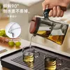 Bule de Vidro Borossilicato Xiang Ash Square é um Bule Elegante, Conveniente e Bonito com Cabo de Nogueira para Separar Chá e Água